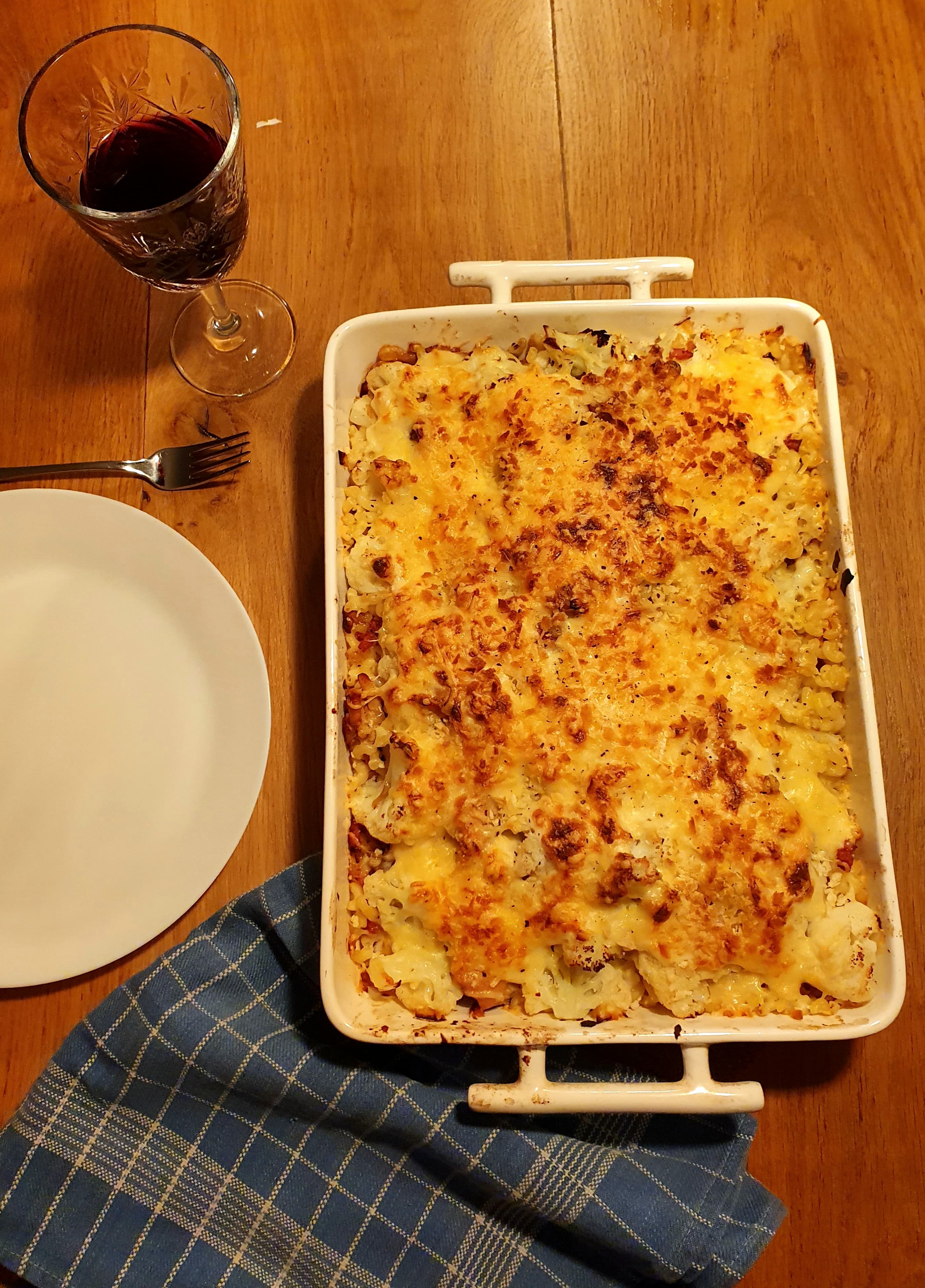 Mac &amp; Cheese met bloemkool en kip
