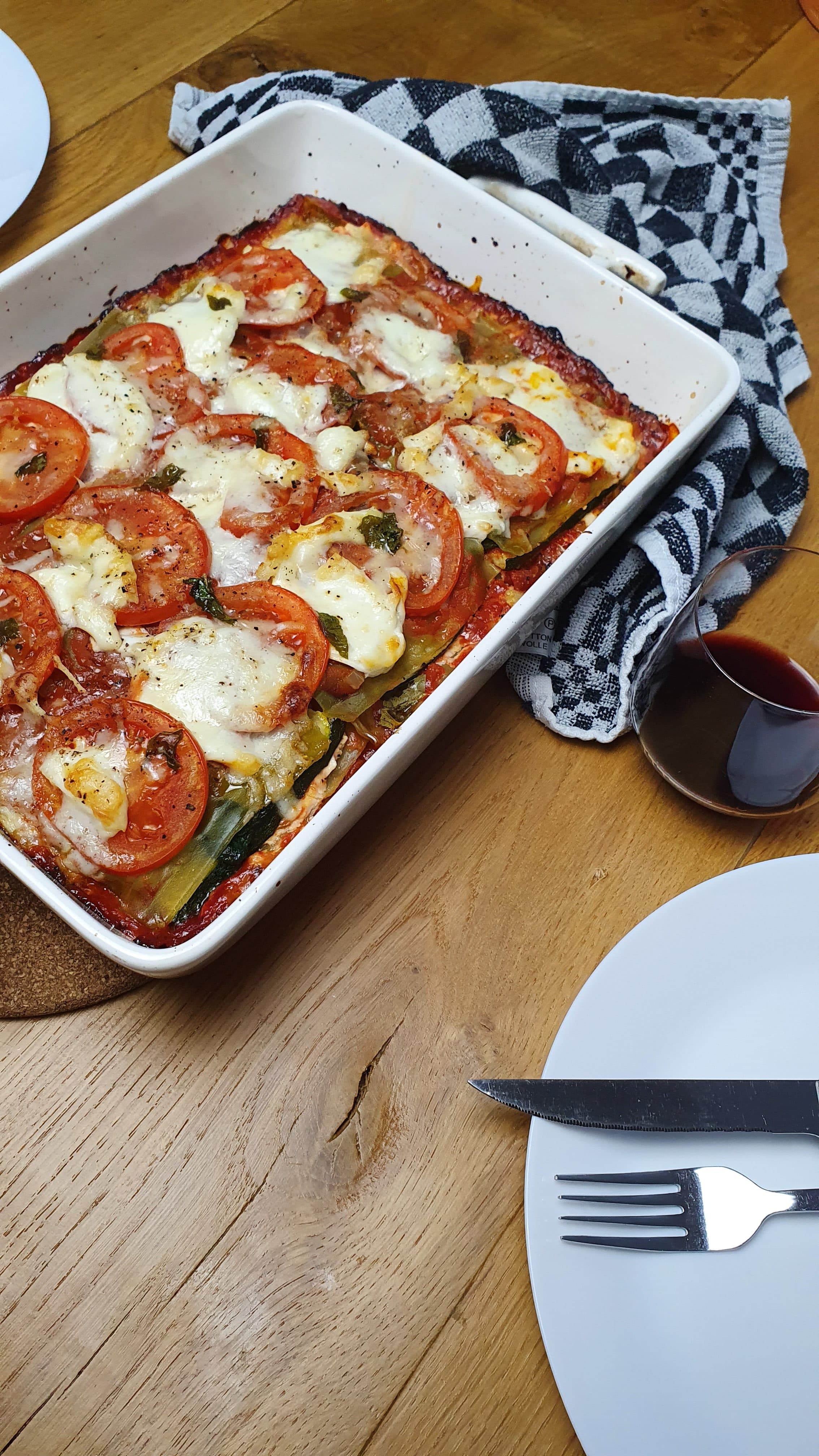 Vegetarische lasagne met gegrilde groenten