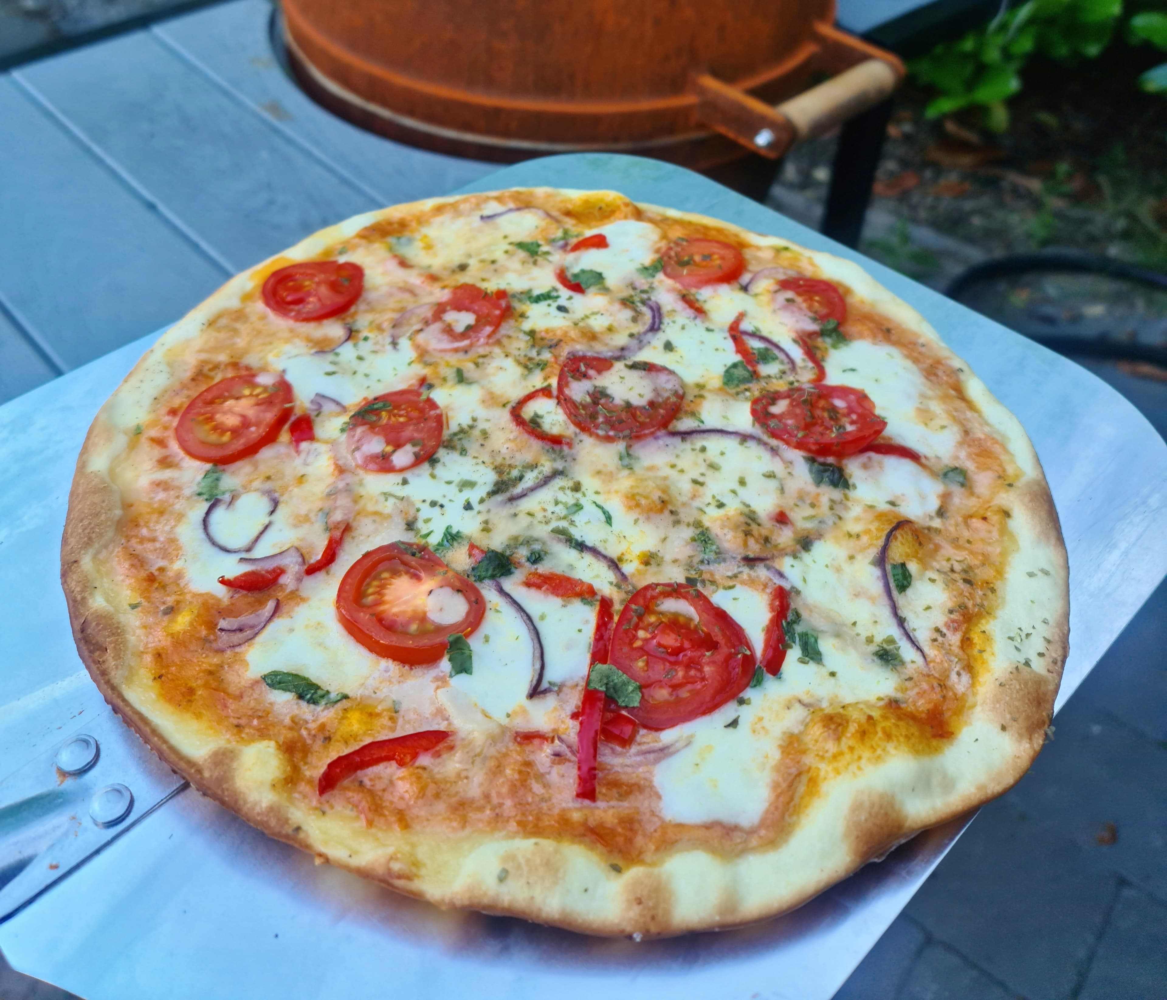 Vegetarische pizza van de BBQ