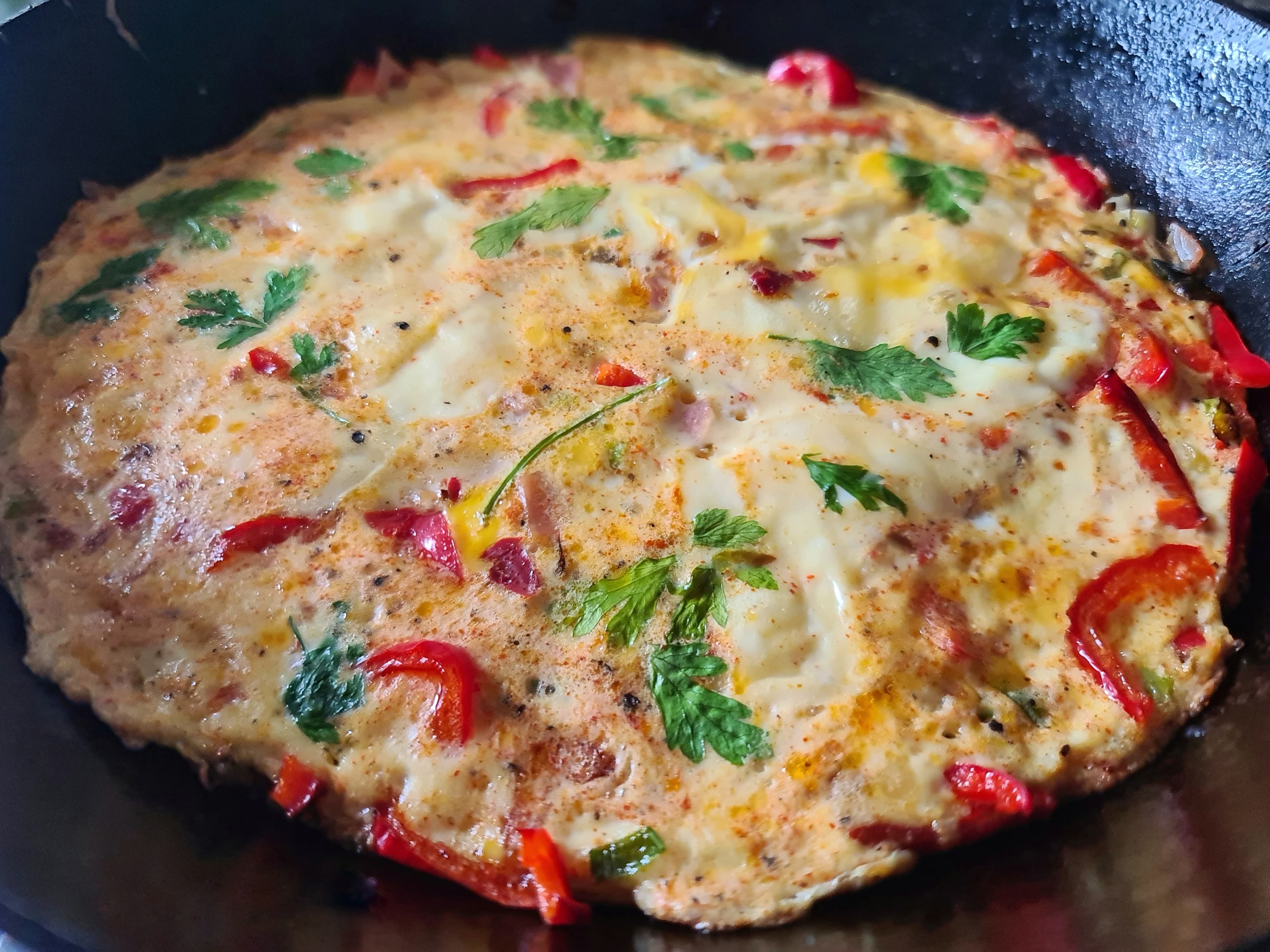 Omelet met ham en kaas