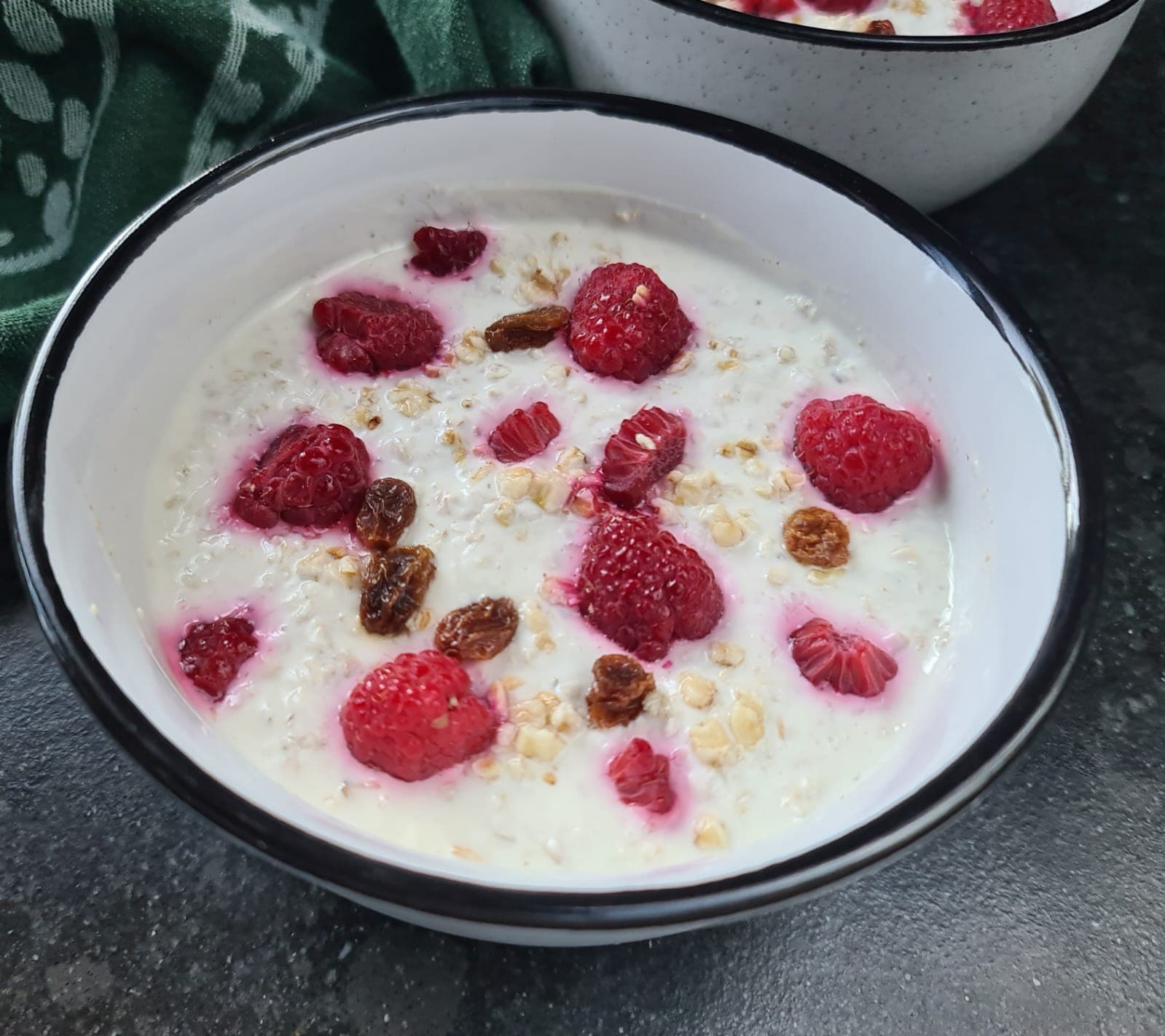 Overnight oats met frambozen