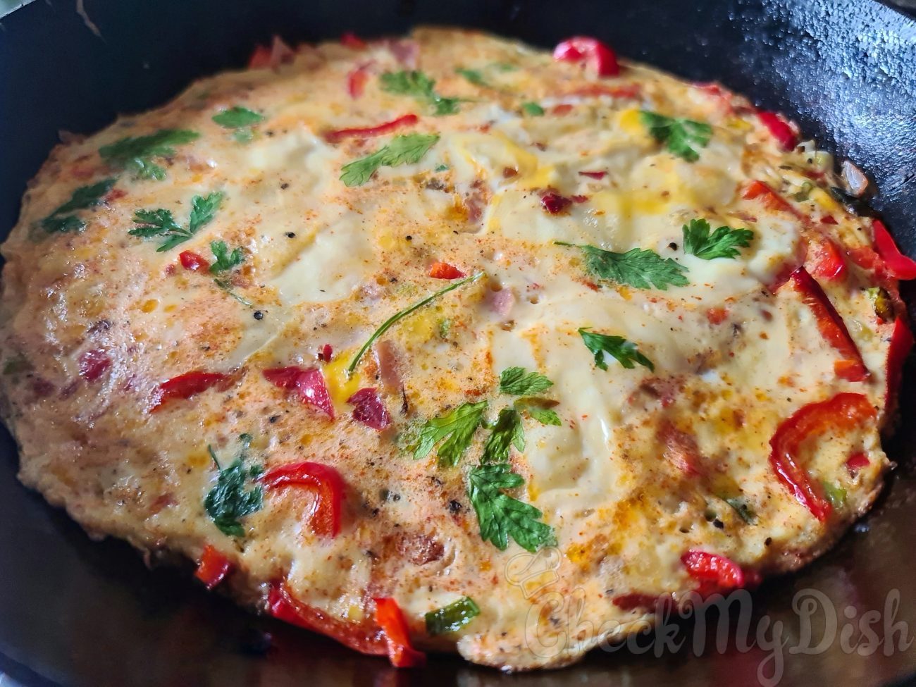 Omelet met ham en kaas