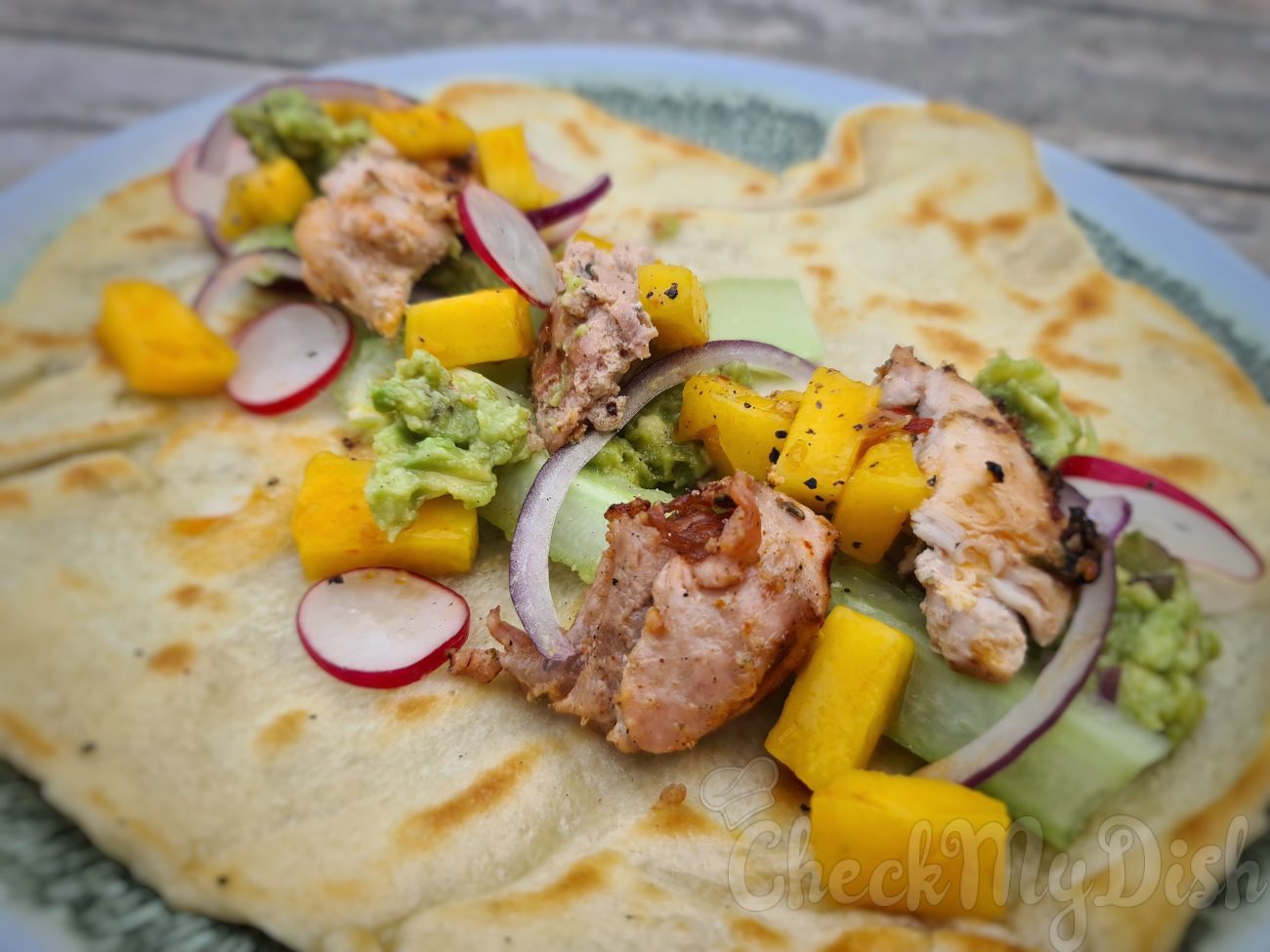 Wrap met kip en mango en guacamole